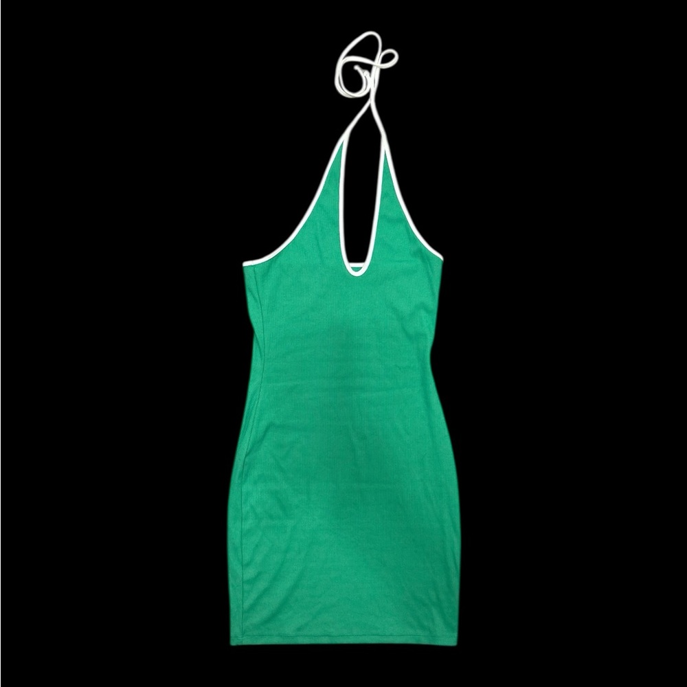 ✨ Wild fable Green and white halter neck mini dress✨